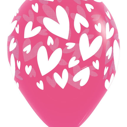 Globos Corazones Modernos Mix 30cm 25pcs