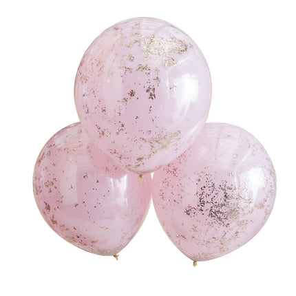 Globos Confeti Rosa Doble Capa 45cm 3pcs