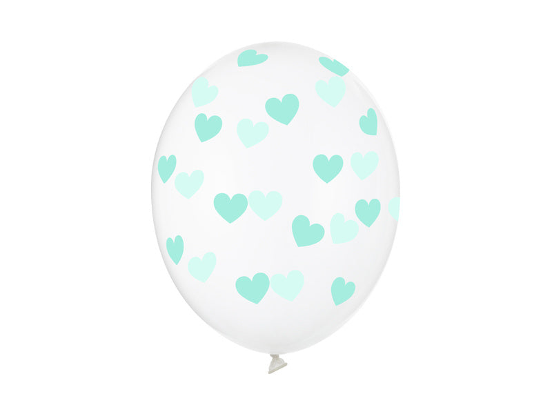 Globos Transparentes Corazones Verde Menta