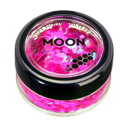 Brillo Lunar Neón UV Purpurina Gruesa Magenta 3g