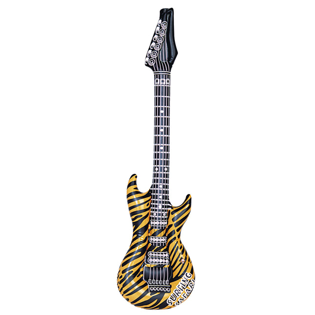 Cebra Falsa Guitarra Hinchable Amarillo Negro 1,07m