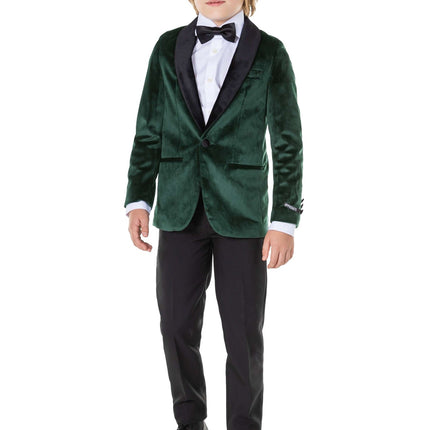 Blazer de terciopelo verde oscuro chico OppoSuits