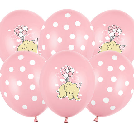 Globos Bebé Elefante Rosa 30cm 6pcs