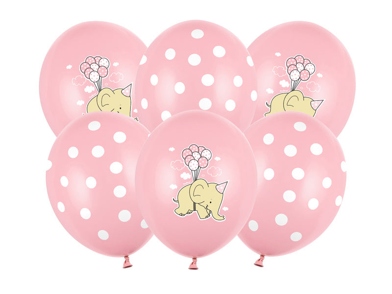 Globos Bebé Elefante Rosa 30cm 6pcs