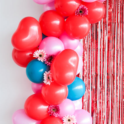 Globos Corazón Rosa Rosa 25cm 8pcs