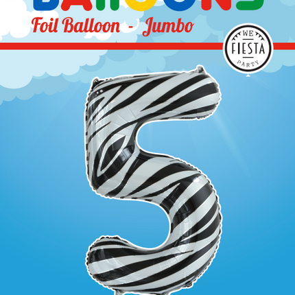 Globo Foil Figura 5 Cebra XL 86cm vacío