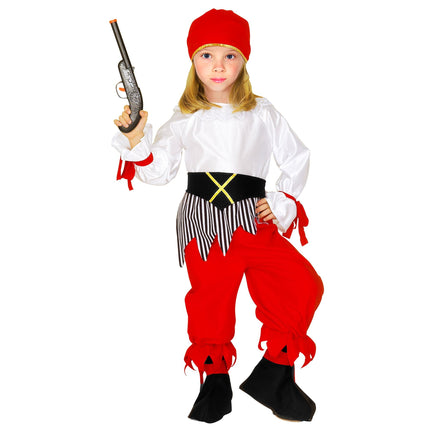 Disfraz de Pirata Blanco Rojo Niña