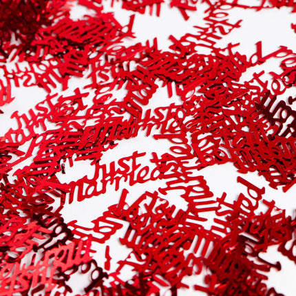 Confeti de mesa Just Married Rojo