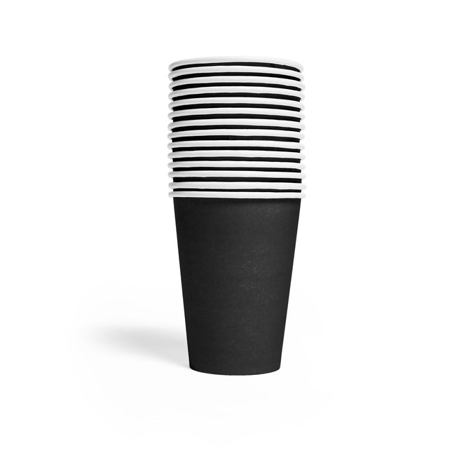 Vasos Negros Papel 210ml 14ud