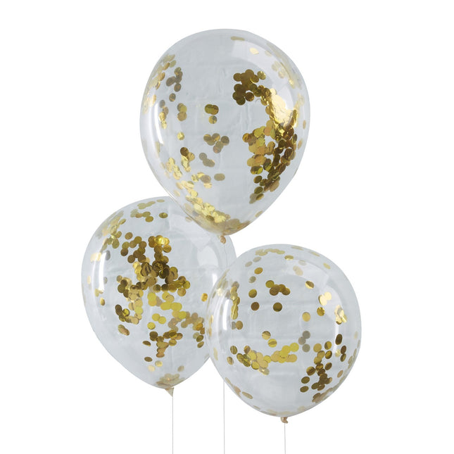 Globos Confetti Oro 30cm 5pcs