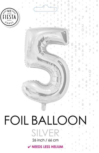 Globo foil Figura 5 Plata 66cm