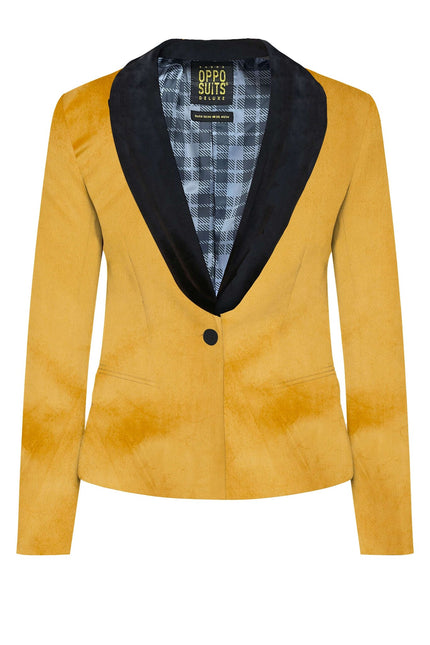 Blazer de terciopelo dorado para mujer OppoSuits