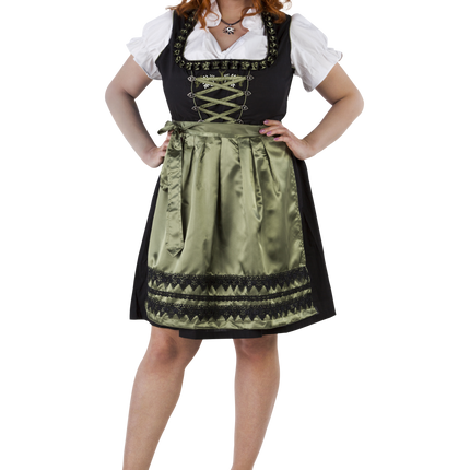 Vestido Dirndl Negro Verde Oktoberfest Señoras