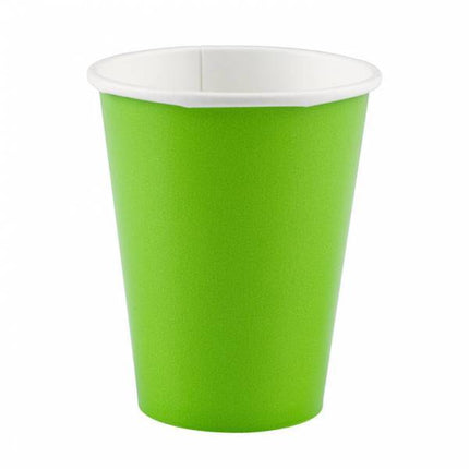 Vasos de cartón verde lima 266 ml 8 uds.