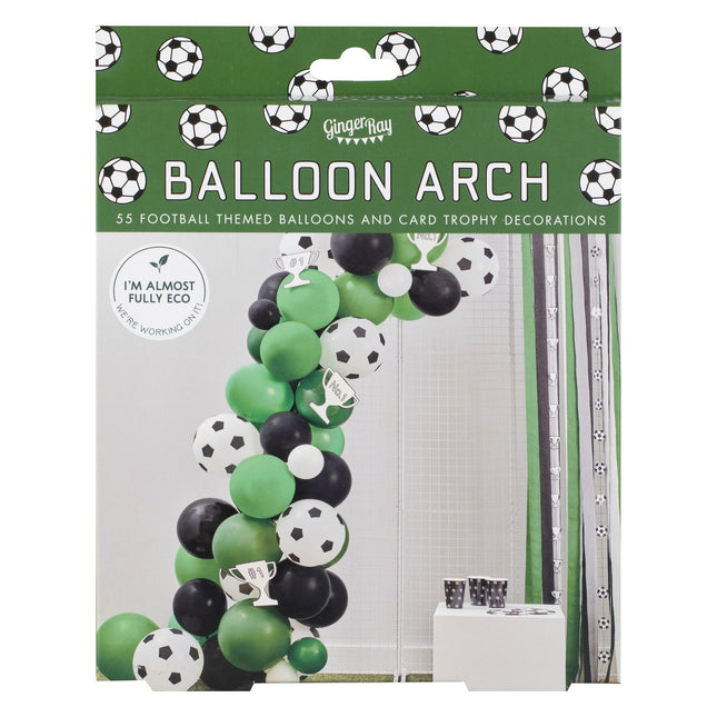 Arco con globos de fútbol