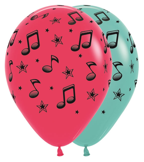 Globos Notas Musicales 30cm 25pcs