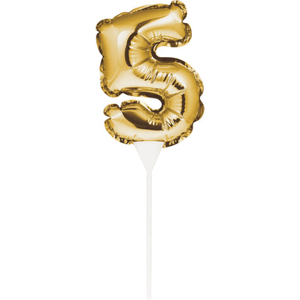 Gold Cake topper 5 Años Globo 13cm