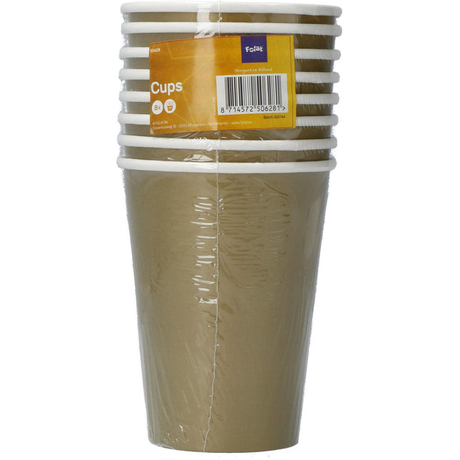 Vasos Dorados Cartón 350ml 8pcs