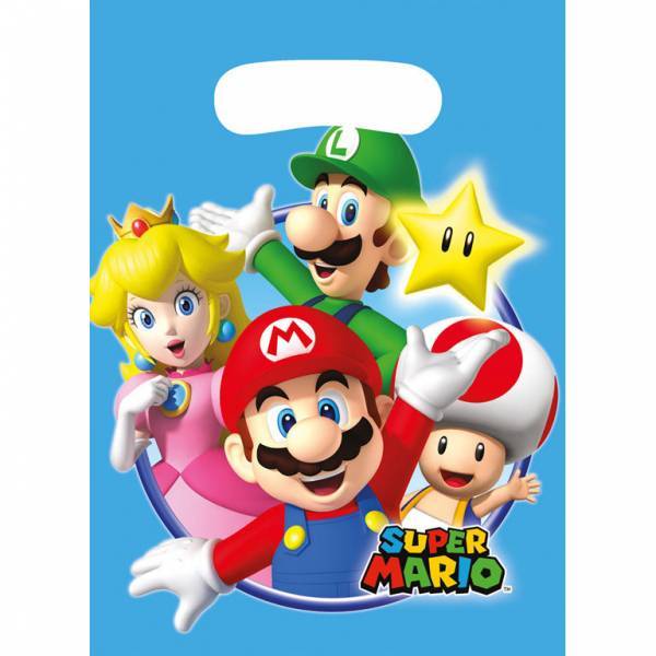 Super Mario Bolsas Compartidas 23cm 8pcs