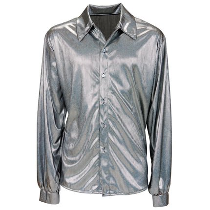 Camisa Disco 70S Plata Hombre