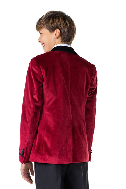 Burdeos Rojo Terciopelo Blazer Niño Adolescente OppoSuits