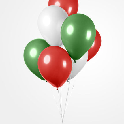 Globos Verde Blanco Rojo 30cm 10pcs