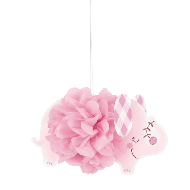 Elefante Bebé Colgante Decoración Rosa 23cm 3pcs