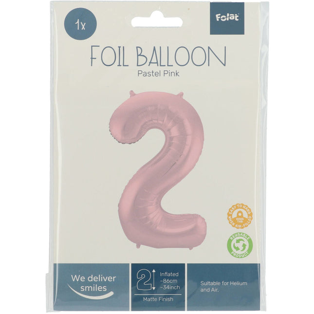 Globo Figura 2 Rosa Pastel XL 86cm vacío