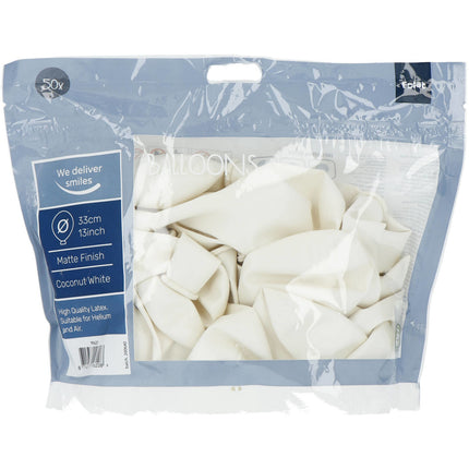 Globos Blancos Coco Blanco 33cm 50pcs