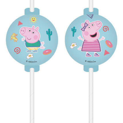 Peppa Pig Pajitas de Papel 4pcs