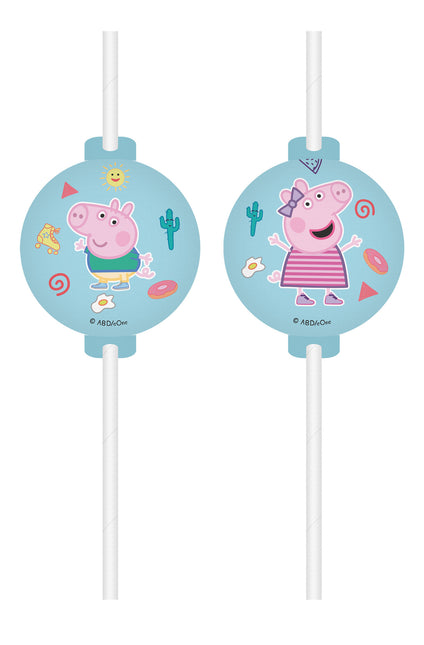 Peppa Pig Pajitas de Papel 4pcs