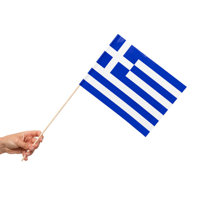 Grecia Bandera Con Palo 50cm 10pcs