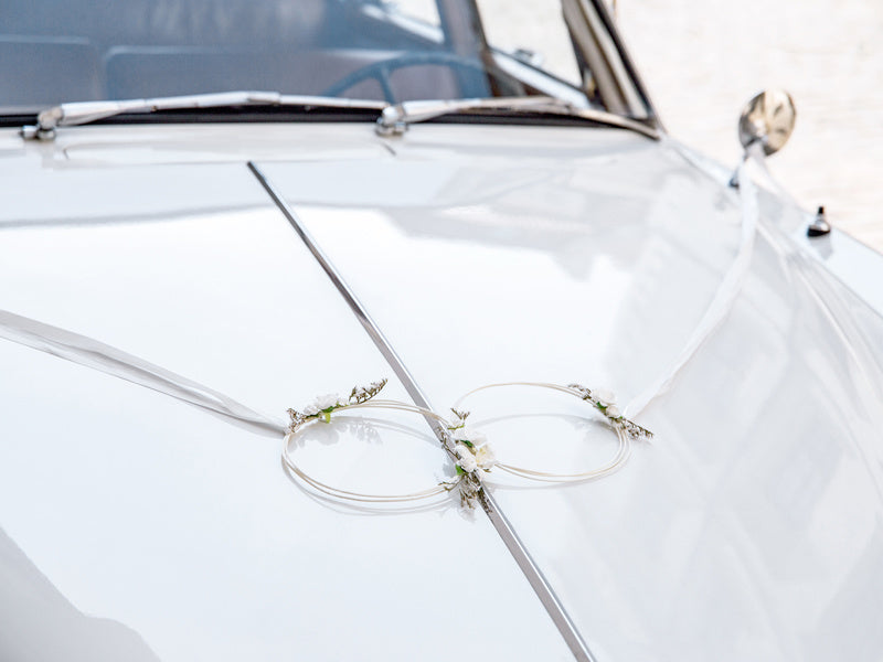 Decoración de coche Boda Blanco