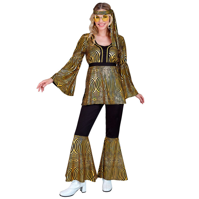 Disfraz Hippie 60S Oro Mujer