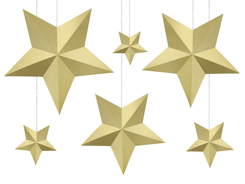 Decoración Estrellas Oro 6pcs