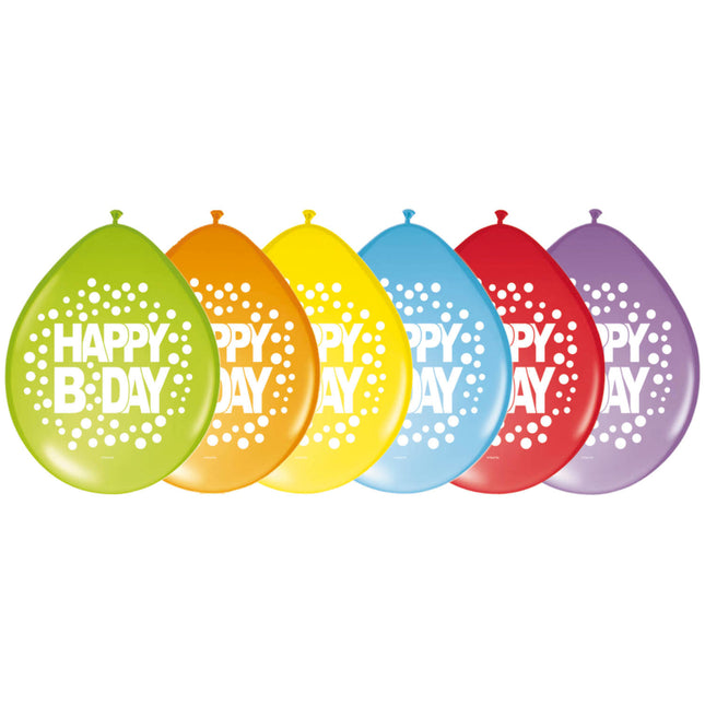 Globos de Cumpleaños Happy Birthday Dots 30cm 8pcs