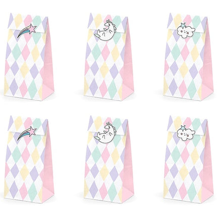 Bolsas para Compartir Unicornio Papel 18cm 6pcs