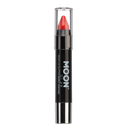 Moon Glow Neon UV Glitter Body Crayons Rojo 3.2g