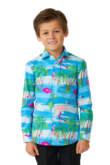 Camisa Hawaii Flamingo Niño OppoSuits