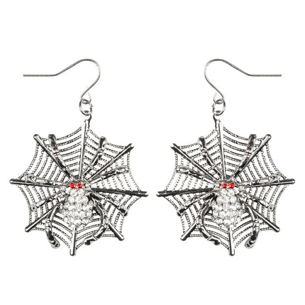 Pendientes de tela de araña de Halloween 12cm