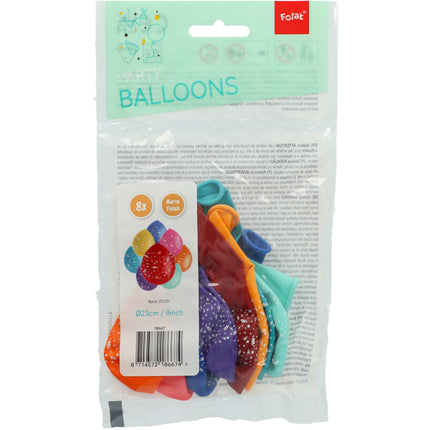 Globos Confeti de Colores 23cm 8pcs