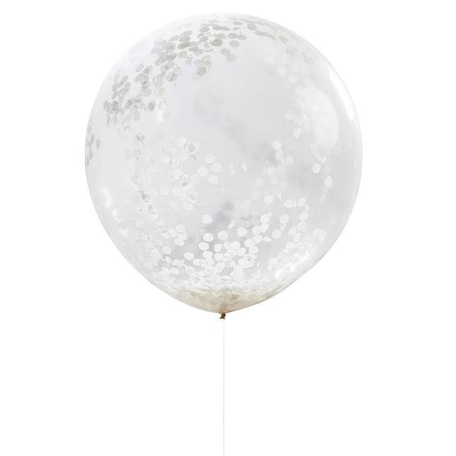 Globos Confeti Blanco 90cm 3pcs