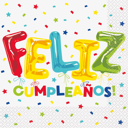 Servilletas de colores ¡Feliz Cumpleaños!