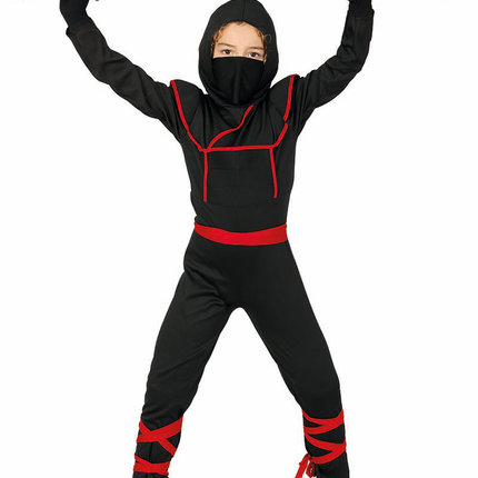 Traje Ninja Niño Rojo Negro