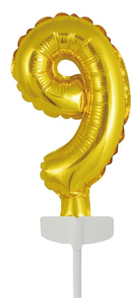 Gold Cake topper 9 Años Globo Foil 12.5cm