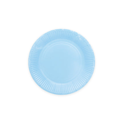 Platos Azul Claro Papel 18cm 8pcs