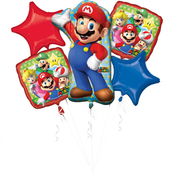 Juego de globos de helio de Super Mario 5 piezas vacías
