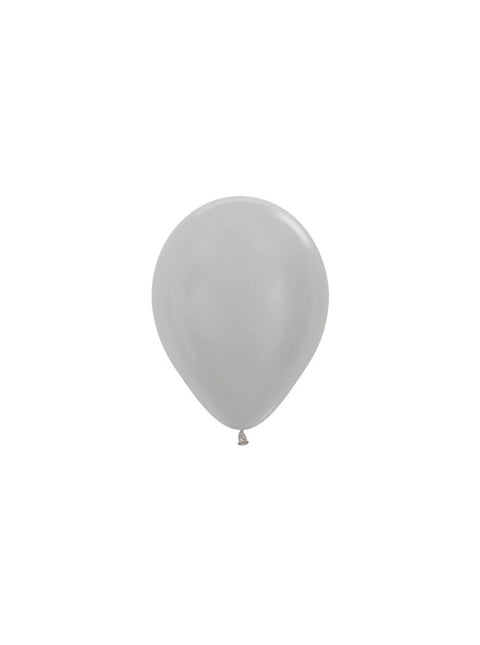 Globos Perla Plata 12cm 50pcs