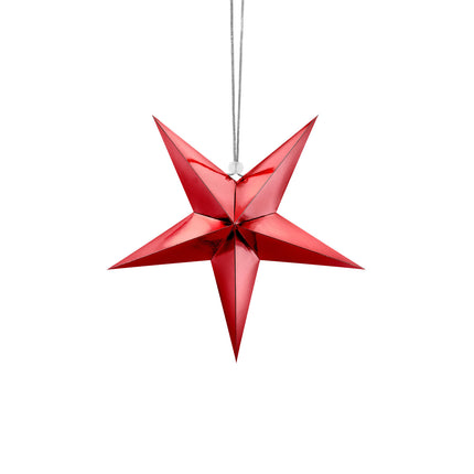 Estrella Lampión Rojo 30cm