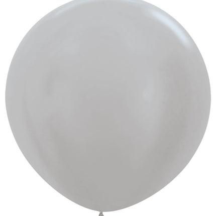 Globos Perla Plata 91cm 10pcs